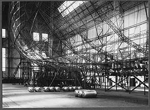 Forward hull of the airship under construction.